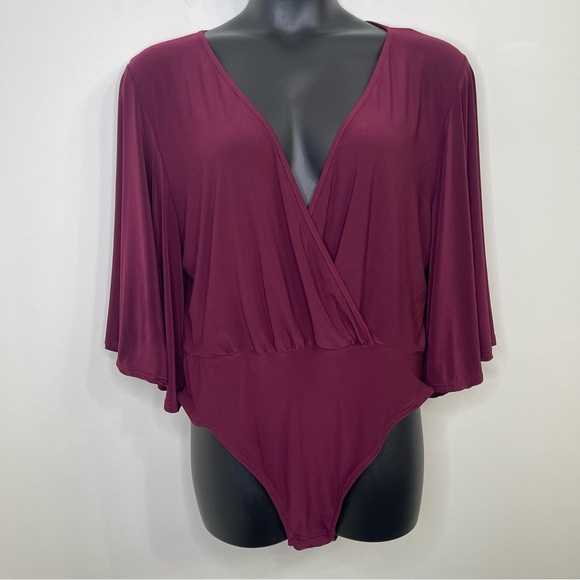 PLT Plus Plunge Wrap Front Bodysuit in Size 20 - Picture 3 of 5